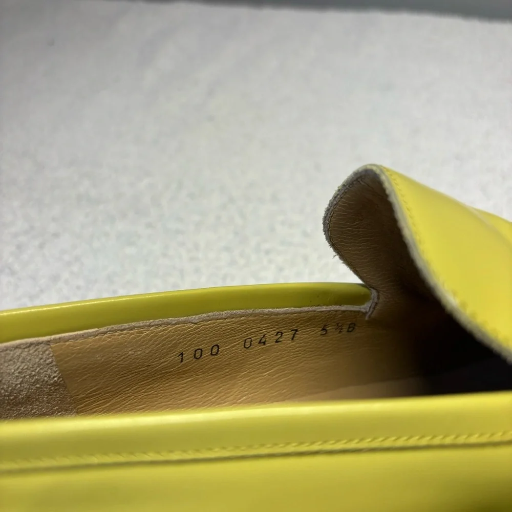 Gucci - Authentic Lime Green Leather Loafers